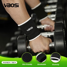 Resim 1 Çift (2 Adet) Nefes Alabilen Elastik Tek Boyutlu Teri Emici Bilek Desteği Kollari, Ağırlık Kaldırma Kettlebell Dumbbell Için 