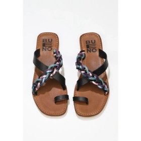 Resim Bueno Shoes Siyah Multi Deri Kadın Düz Terlik 
