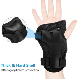 Resim 6'lı Yüksek Korumalı Paten Scooter Kaykay Bisiklet Koruma Set Dizlik Dirseklik Bileklik Koruyucu Set 