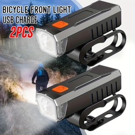 Resim 2 PAKET Bisiklet Işığı, 2 Adet Bisiklet Farı, USB Şarj Edilebilir, Kolay Kurulum, 3 Işık Modu, Bisiklet Işığı, Tüm Bisikletler, Dağ, Yol, Bisiklet Tutkunları İçin Uygun 