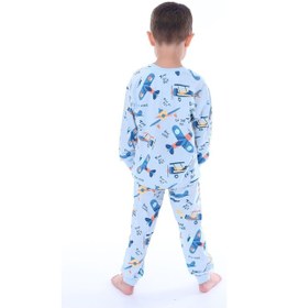 Resim Zuzunga Time To Fly Mavi Desenli Çocuk Pijama Takımı Mavi 