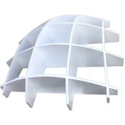 Resim Kitaplık Uzay Tarz Duvar Monte Kayın Parlak Beyaz 