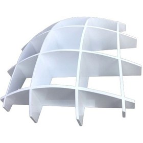 Resim Kitaplık Uzay Tarz Duvar Monte Kayın Parlak Beyaz 