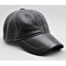 Resim Takı Dükkanı Siyah Deri Beyzbol Cap Erkek Şapka Unisex Model Cp228 