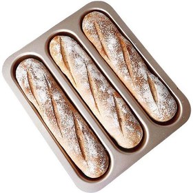 Resim Sanlindou Baget Pişirme Tepsi Kalıp Teneke Silikon Fransız Ekmek Tavası Yapışmaz, Karbon Çelik Pişirme Pan Ev Mutfak Hediye Için Dayanıklı Mini Baget Loaf (Yurt Dışından) 