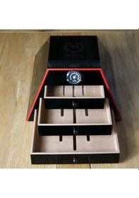 Resim Myon Paris Pyramid Humidor Puro Kutusu Mat Siyah 50's 
