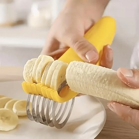 Resim 1 adet Paslanmaz Çelik Muz ve Salatalık Dilimleyici - Gıda Güvenli, Kullanımı Kolay, Barbekü ve Açık Hava Pişirme için İdeal, Mutfak Aleti, Açık Hava Mutfak Gereçleri, Kamp ve Yemek İçin Temel Aracı 