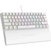 Resim Rampage PLOWER K60 Beyaz Ingilizce Q Klavye English Gaming Oyuncu Klavye Bilek Destekli Blue Switch 