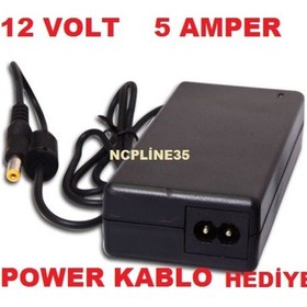 Resim 12 Volt 5 Amper 5000 Miliamper Şerit Led Let Adaptörü Şarj 