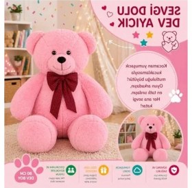 Resim Erdo Ticaret Büyük Boy Peluş Ayıcık, Yumuşak ve Sevimli, Pembe Renk 
