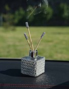 Resim TASARIM ARABAM ATİKE ELİF AKIN Gümüş Kare Kavanoz Koku Baget Taş 