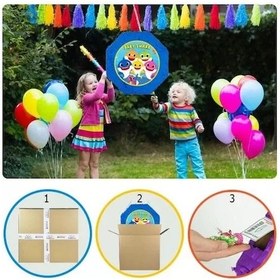 Resim Pinyata Rainbow Unicorn 42 Cm Sopalı Püsküllü Gerçek Patlayan Doğum Günü Pinyatası Diğer 