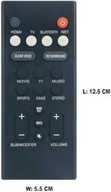 Resim VCQ9140 Yedek Soundbar Uzaktan Komutanı Yamaha YAS-109 YAS-209 ATS-2090 ATS-1090 YAS-109BL YAS-209BL Ön Surround Ses Çubuğu Ses Hoparlörü Ev Sineması Sistemi YAS109 için Uyumlu 