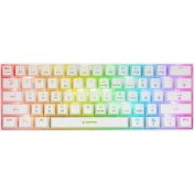 Resim Rampage KB-RX63 B-Atom Beyaz Bluetooth Rgb Backlight Red Swıtch Mekanik Q 63 Tuşlu Mini Gaming Oyuncu Klavyesi 