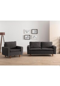 Resim Lungo Modüler Koltuk Takımı Keten Koyu Gri Koyu Gri 