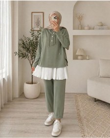Resim bgm fashion Kadın Tesettür Piliseli İçlik Etek Tunik Altı Uzatıcı Kurtarıcı Pliseli Pileli 