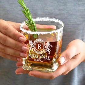 Resim Sevgiliye Hediye Premium Tasarımlı İsimli Elegan Viski Bardağı 