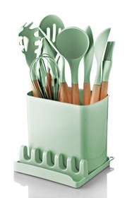 Resim Queen's Kitchen 13 Parça Bambu Tutacaklı Lüx Silikon Çeyiz Seti 