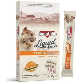 Resim Bonacibo Tavuklu Atıştırmalık Kedi Sıvı Ödülü 3'lü 6 x 15 G 