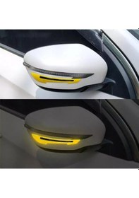Resim Yan Dikiz AynaSticker Led Sinyal Görünüm Araç Reflektör Sticker15.5x2cm Sarı 