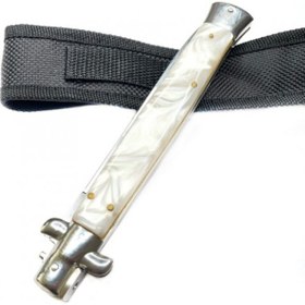 Resim Stiletto 33 cm Sedef Kabze Italyan Stil Stiletto Çakı Katlanabilir 
