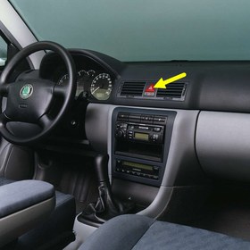 Resim Skoda Octavia A4 1997-2000 Dörtlü Flaşör Kırmızı Üçgen Ikaz Düğmesi Tuşu Butonu 1U0953235B 