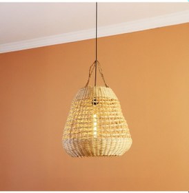 Resim Yansı Doğal Rattan Lamba 51x51 Cm. Bej 