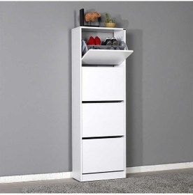 Resim Flat Duo 4 Katlı Ayakkabılık Dolabı - Beyaz 