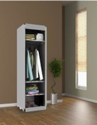 Resim Prado Slim Fit Varyant Çelik Profilli Bez Dolap Gri 