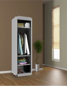 Resim Prado Slim Fit Varyant Çelik Profilli Bez Dolap Gri 