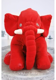 Resim Dev Boy Uyku Arkadaşım Fil Kırmızı Jumbo Boy 60cm. 
