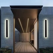 Resim 1 Adet Modern Oval LED Duvar Lambası, 40.01/59.99/79.98/100.0 cm Mevcut Boyutlar, Sıcak Beyaz 3000K Renk Sıcaklığı, Metal Gövde, Siyah Dış Mekan ve İç Mekan Aydınlatma için Oturma Odaları, Verandalar, Garajlar, Kapılar ve Avize Duvarları - Sabit Tekerlekli Geniş Voltajlı Akrilik Abajur 