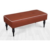 Resim Lorence Home Lungo Deri Bench Puf(Toprak) 