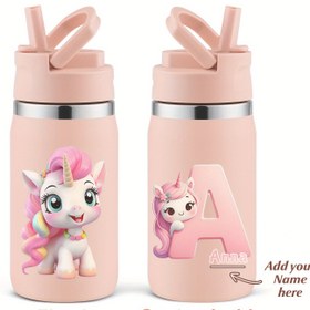 Resim 1'li Paket Kişiselleştirilmiş Emode Yalıtımlı Su Matarası - Özel İsim/Harf, Sızdırmaz Kapaklı Çift Cidarlı Vakum Yalıtımlı Matara, Pastel Pembe Unicorn Desenli, BPA İçermeyen Paslanmaz Çelik Bardak, Okul/Ofis/Seyahat için - Doğum Günü/Yılbaşı/Eğitim Başlangıcı Hediyesi, Günlük Susuzluk Önleyici, Şirin Tasarım, Dayanıklı Yapım, Termos, Öğrenciler için Temel Ürün 