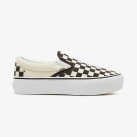 Resim Vans Classic Slip-On Platform Kadın Siyah - Beyaz Sneaker 