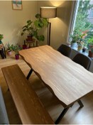 Resim Doğal Ahşap Mutfak Masası 10 Kişilik-100-200 