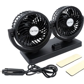 Resim Mega Oto Market Araç İçi Torpido Üstü 2li Vantilatör Oto Pervane 5 inç 12 Volt ile Uyumlu Çakmaklık Girişli 