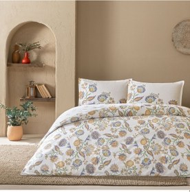 Resim Linens Sc Allday Tresca Nevresim Takımı Çift Kişilik Turuncu Turuncu 