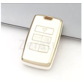 Resim Land Rover Discovery Anahtar Kılıfı Beyaz-gold 2018-2025 