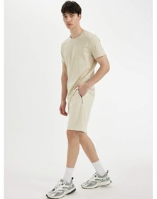 Resim DeFacto Regular Fit Düz Paça Kargo Cepli Basic Düz Şort B8795AX24SMBG307 