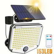 Resim LiHangStar 153 LED Güneş Enerjili Sel Lambası - Hareket Sensörlü Ayarlanabilir Dış Mekan Güvenlik Lambası, 3 Mod (Gündüzden Geceye, Zamanlayıcı, Her Zaman Açık) ve Uzaktan Kumanda, Veranda, Patio, Garaj, Kamp, Dış Mekan Güneş Sel Lambaları, Patio Aydınlatması, Dayanıklı Plastik Gövde 