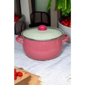 Resim Nishev Emaye Derin Bombeli Yoğurt Tenceresi 24 cm 5.5 Litre - Kırmızı 