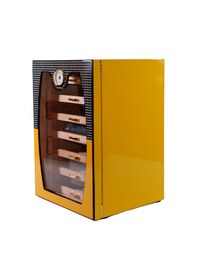 Resim Cohiba Sarı-gri Nokta Desenli 7 Çekmeceli Sedir Humidor Puro Kutusu - Tr8793 