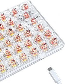 Resim coverzone Leananen K840 Type-C Kablolu Klananye Led RGB 104 Tuşlu Şeffaf Tuş Takımı Gökkuşağı Renler Mekanik Oyuncu Işıklı Klananye Ergonomik Tasarım Bilgisayar PC için Gaming Keyboard Kırmızı Switch - Şeffaf, Coverzone 