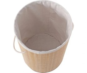 Resim Decohandy Yuvarlak Bambu Kirli Sepeti 