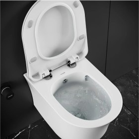 Resim Creavit Nora Vortex Beyaz Asma Klozet NO323, Creavit Nora Duck Duroplast Yavaş Kapak 