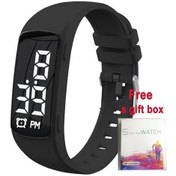Resim Gaojunshop01 Kutu Siyah Akıllı Fitness Saati Gençler İçin Adım Sayar Kronometre Alarm 