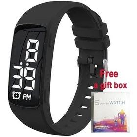 Resim Gaojunshop01 Kutu Siyah Akıllı Fitness Saati Gençler İçin Adım Sayar Kronometre Alarm 