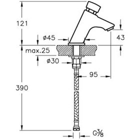 Resim Artema Aquatech A47059 Zaman Ayarlı Lavabo Bataryası 