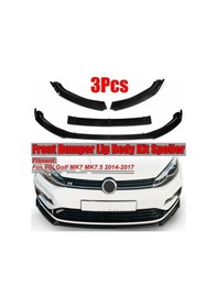 Resim Autogp Vw Golf 7 Ön Tampon Altı Lip 3 Parça Kulaklı Pianoblack Vwgo75ol1 